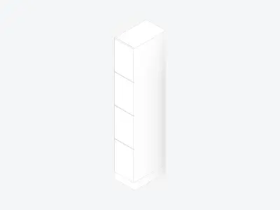Locker - Laminate - Integral - Classic - 4 Door Low-poly 3D model