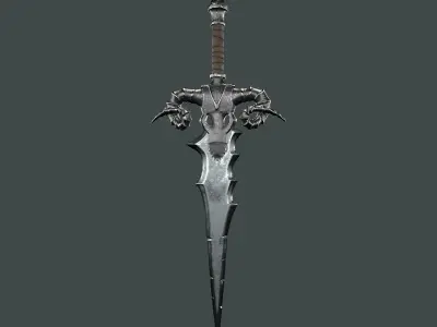 Medieval weapon set of three Low-poly 3D model