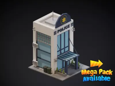 Police Station Free low-poly 3D model