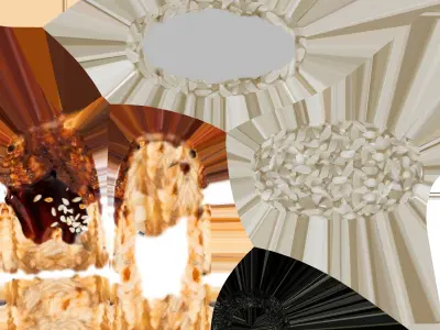 Piece of sushi Low-poly 3D model