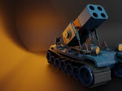Stylized Mecha Tank - 2 3D model