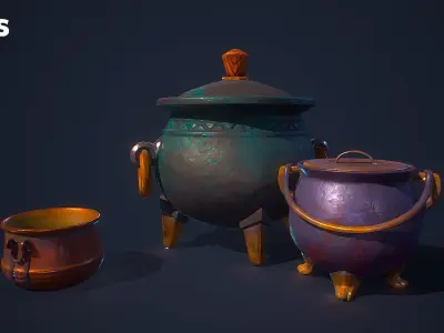 Potion Props Pack Low-poly 3D model