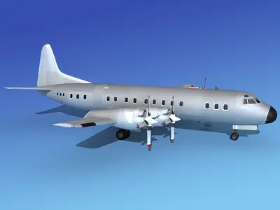 Lockheed L-188 Electra HP Bare Metal 3D model