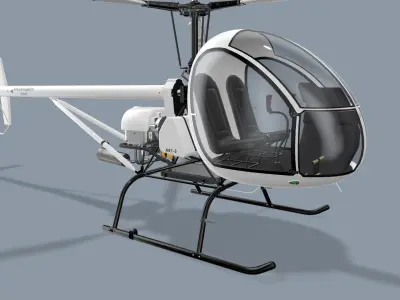 Helicopter AK1-3 Sanka Low-poly 3D model