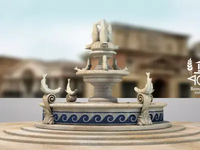 Fish Fountain - Roman Island 3D model