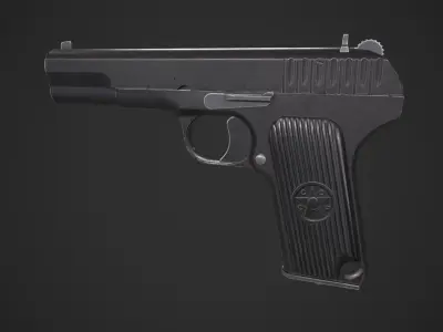 TT-33 Tokarev Pistol Low-poly 3D model
