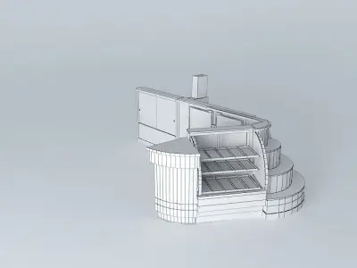 Kit kitchen with refrigerator and oven Free 3D model