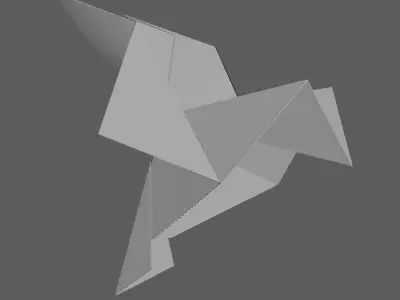 Origami bird model Low-poly 3D model
