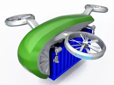 Cargo Quadrocopter Dron Concept 02 3D model