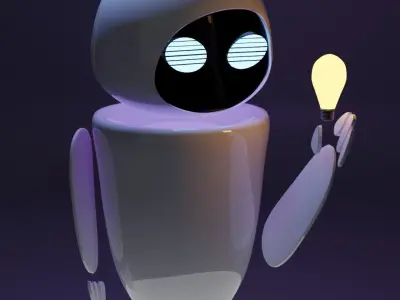 Conceptual Minimalist Robot Low-poly 3D model