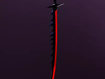 RED thorn sword Low-poly 3D model