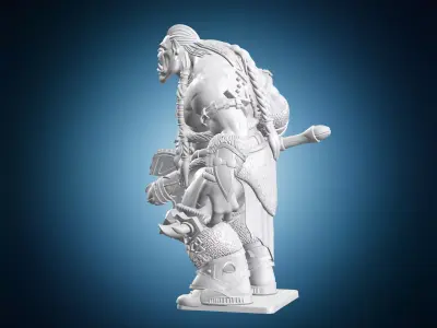 Hulking Orc Miniature 3D print model