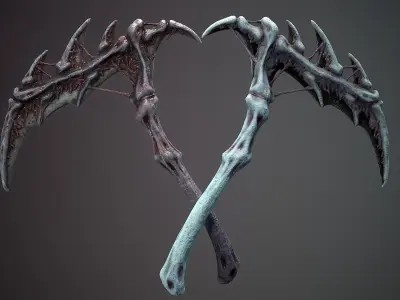 organic weapons Low-poly 3D model