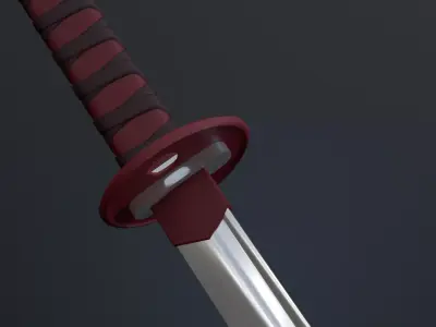 High-Quality Japanese Katana Sword 3D Model 3D model