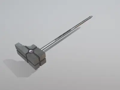 Big hammer Kree Universal Weapon LowPoly Game ready Free Free low-poly 3D model