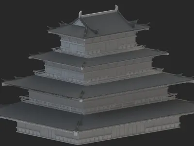 big pagoda-01 Low-poly 3D model