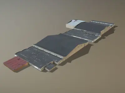 Airport Hangars SKBO Hangars10 Low-poly 3D model