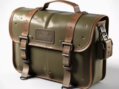 Vintage Military Canvas Satchel Bag 3D model