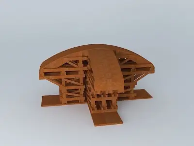 Reinforcement wooden structure Free 3D model