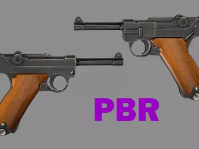 Pistol C127G Luger Model 1908 Low Poly 3D Model Low-poly 3D model purchase