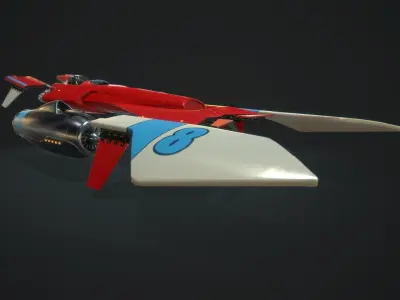 MsRacer Low Poly PBR plane Low-poly 3D model