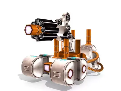 Future gunner collection Low-poly 3D model