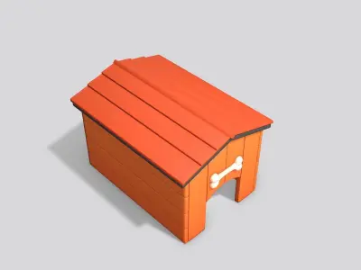 Dog House Cartoon Low-poly 3D model