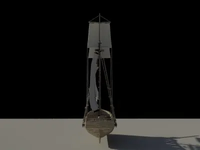 Topsail schooner ship roblox Low-poly 3D model