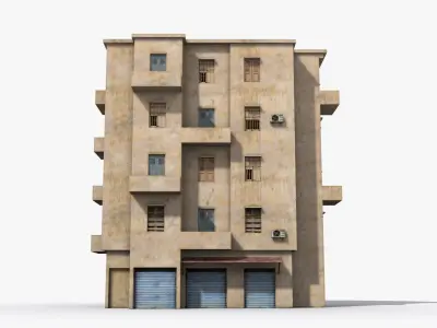Arab Middle East Building x11 Low-poly 3D model