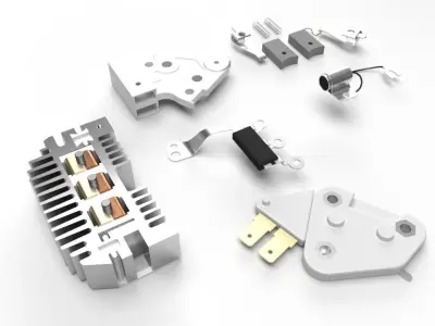 Delco Alternator Free 3D model