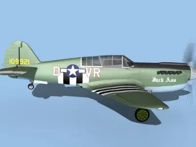 Curtiss P-40N Warhawk V03 USAAF 3D model