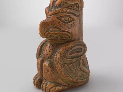 Thunderbird Totem Carving Pacific Northwest Style Free 3D model