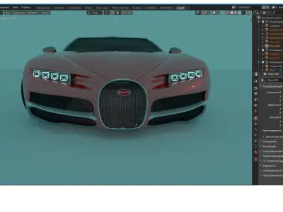 Bugatti Chiron 2017 Red Free 3D model
