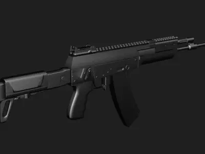 AK 12 Rifle Low-poly 3D model Free low-poly 3D model