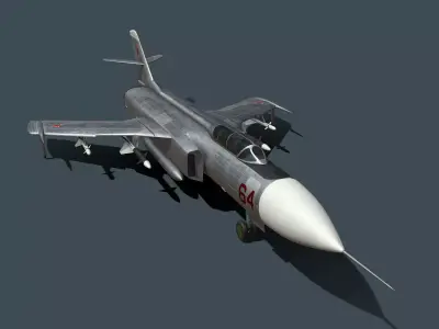 Yak-28-64 Prototype Interceptor Low-poly 3D model