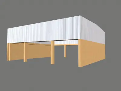 Warehouse Structure Low-poly 3D model