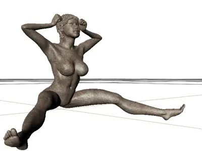 Yakshi sculpture at the Malampuzha park 3D model