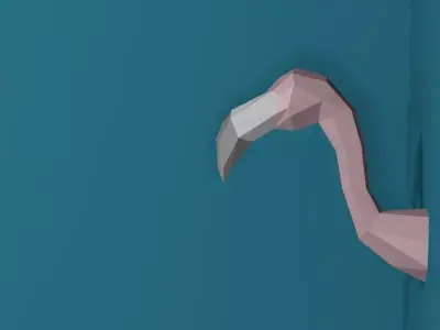 Low poly Flamingo Trophy Low-poly 3D model