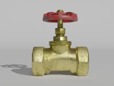 Bronze valve Free low-poly 3D model