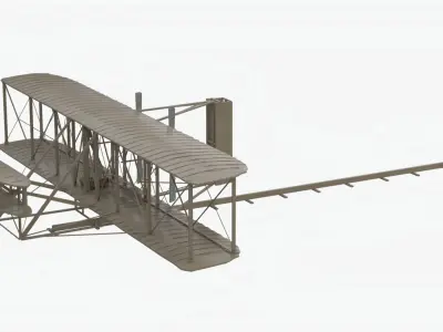 wright flyer Low-poly 3D model