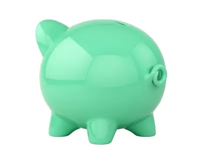 Green Piggy Bank 3D model