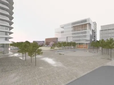 Business City Block with Simple Interior 3D model