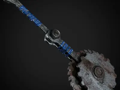 Post Apocalyptic Weapons - Saw Mace Low-poly 3D model