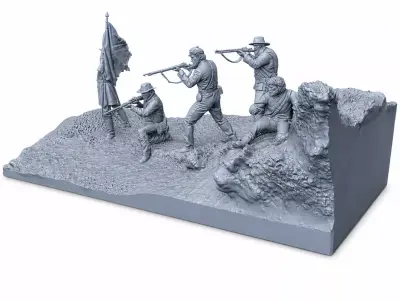 American Civil War Battle Diorama STL File for 3D Printing 3D print model