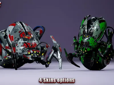 Sci-Fi Insect Miner Beetle Low-poly 3D model