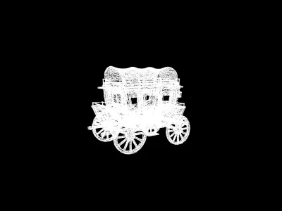Low Poly Stylized Fantasy Stagecoach - PBR Low-poly 3D model