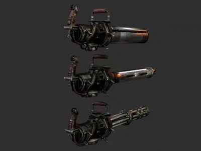 Heavy Mutant Machine Gun Low-poly 3D model