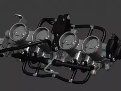 Throttle Engine Z900 Low-poly 3D model