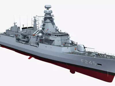 TCG ORUCREIS Turkish Meko Class Frigate 3D model