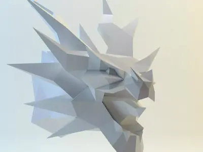 dragon head Low-poly 3D model
